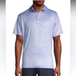 Taylor Byrd Performance Golf Polo Large Golf Cart Blue Mens performance shirt